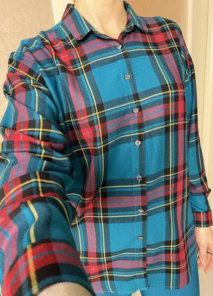 Рубашка в клетку gordon dress шотландка, натуральная ткань1 фото