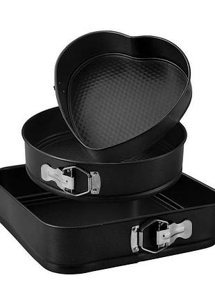 Форми для випікання з антипригарним покриттям 3 шт набір роз'ємних форм для випікання