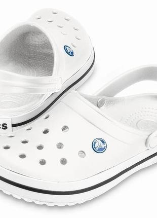 Crocs crocband кроксы белого цвета