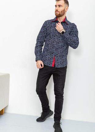 Сорочка чоловіча з принтом, колір чорно-бордовий, розмір s, 131r141080