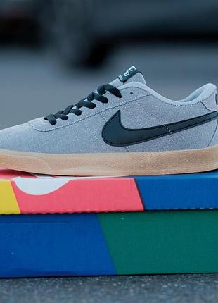 Мужские кроссовки кожаные nike sb zoom blazer серые повседневные кеды кеды найк зум блазер