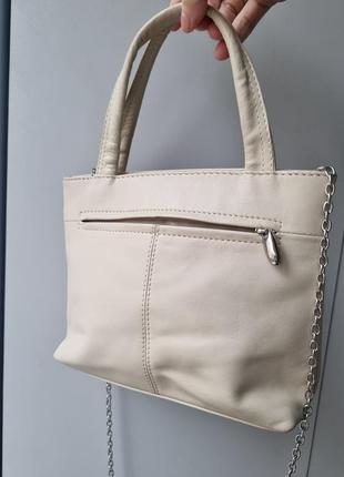 Шкіряна сумочка, сумка кросбрді, світла сумочка, маленька сумочка,5 фото