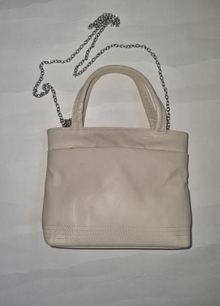 Шкіряна сумочка, сумка кросбрді, світла сумочка, маленька сумочка,7 фото
