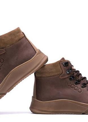 Чоловічі зимові шкіряні черевики yurgen brown style5 фото