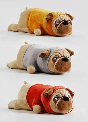 Мягкая игрушка-подушка собака, мягкая игрушка мопс 70 см1 фото