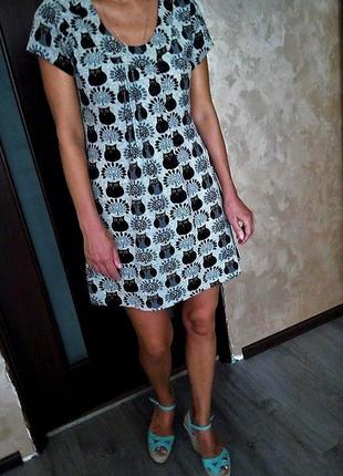 Трикотажне плаття туніка з совами1 фото
