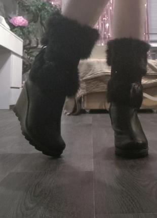 Шкіряні зимові черевики ботильйони готика вінтаж альт y2k gothic retro vintage снікерси сапоги взуття чоботи на підборах танкетці з зутром чорні7 фото