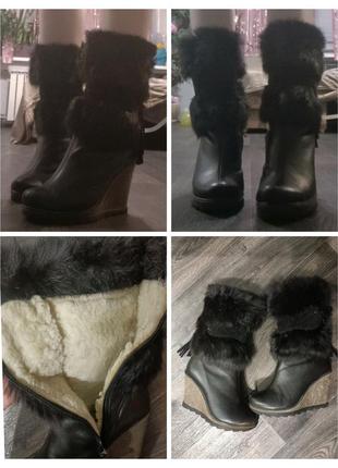 Шкіряні зимові черевики ботильйони готика вінтаж альт y2k gothic retro vintage снікерси сапоги взуття чоботи на підборах танкетці з зутром чорні