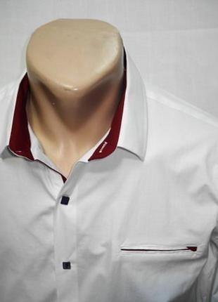 Сорочка чоловіча sa men біла з бордовою обробкою xl