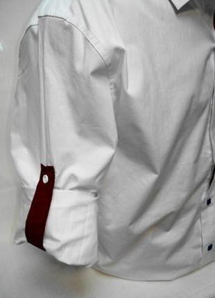 Рубашка мужская sa men белая с бордовой обработкой xl4 фото