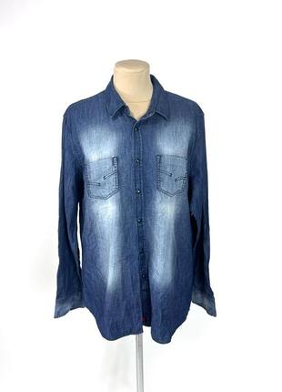Рубашка джинсовая strelson, с кнопками, качественная1 фото