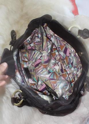 Обьемная вместительная кожаная сумка, натуральная кожа, коричневая, шоколад4 фото