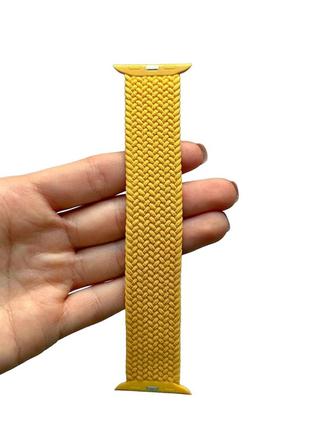 Ремешок для смарт-часов apple watch плетенный нейлоновый yellow 38mm / 40mm / 41mm размер s (135 mm)