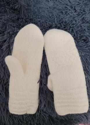 Рукавички варежки вʼязані перчатки зимові теплі