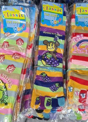 Носки пальцы, носки с раздельными пальцами, цветные носки с приклолами, носки с животными, женские детские носки с пальчиками3 фото