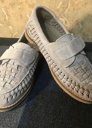 Туфлі  на ліпучці світло сірого кольору 18см/29