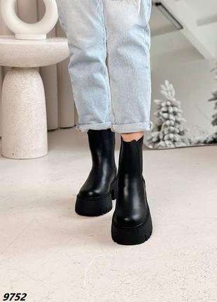 Распродажа черные зимние очень крутые ботинки - челси люкс качества10 фото