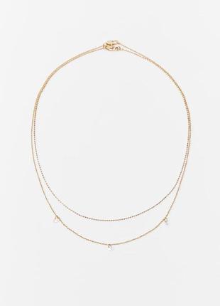 Набор женских цепочек с бисером и камешками zara😍 цепочка цепочка чокер ожерелье