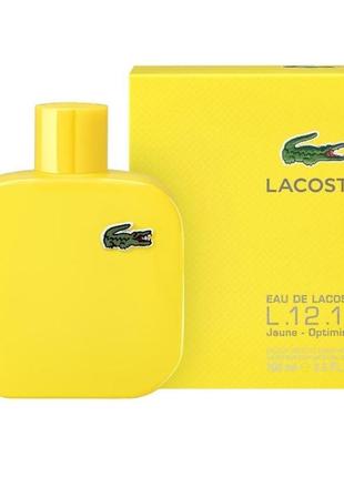 Мужская туалетная вода lacoste l.12.12 yellow (jaune) 100 мл