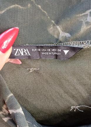Фирменная zara стильная юбка миди карандаш в сеточку в орнамент, размер хс-с10 фото