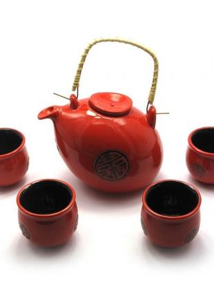 Сервиз керамический (чайник 660 мл, 4 чашки 50 мл )