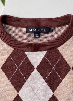 Джемпер motel rocks тренд кофта у ромбик светр вкорочений5 фото