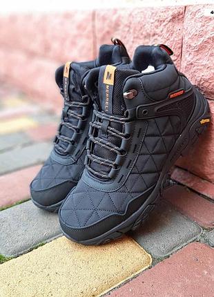 Высокие зимние мужские кроссовки с мехом в стиле merrell 🆕 зимние ботинки мерелл
