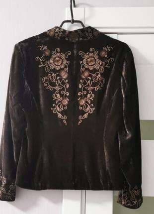 Вилюровый винтажный оригинальный женский пиджак8 фото