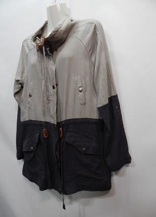 Куртка - ветровка легкая стильная женская лен blu pepper сток р.50 052gk (только в указанном размере)3 фото