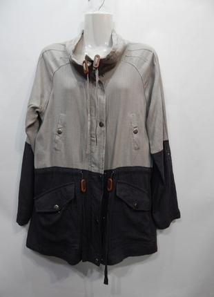 Куртка - ветровка легкая стильная женская лен blu pepper сток р. 48-50 052gk (только в указанном размере)