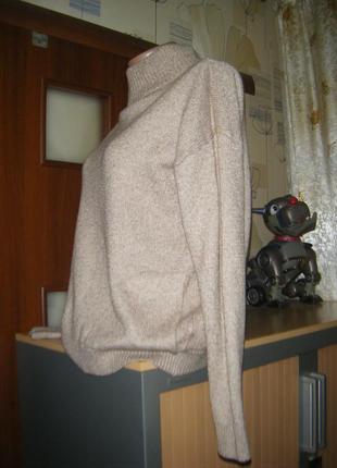 Теплый свитер с высоким горлом и карманами, размер s - 10 - 442 фото