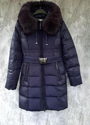 Женский пуховик, зимняя длинная куртка, б/у состояние идеальное, см.замеры1 фото