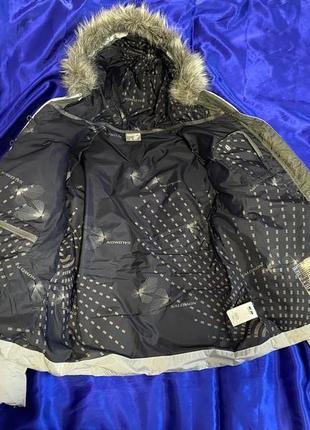 Salomon brown пуховик женский спортивный р l оригинал