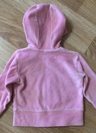 Детская бархатная кофта толстовка на девочку 12 месяцев 1 год