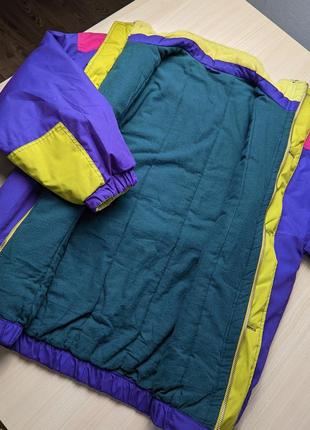 Куртка ретро винтажная бомбер объемная s m l хлопок цветная короткая фиолетовый6 фото