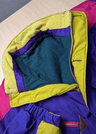 Куртка ретро винтажная бомбер объемная s m l хлопок цветная короткая фиолетовый5 фото