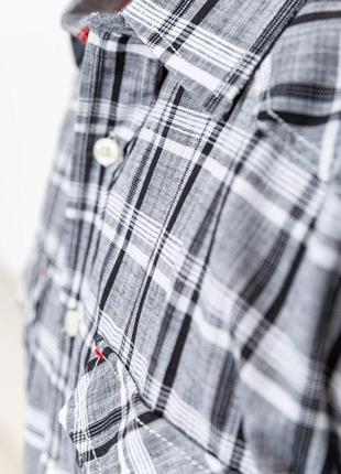 Рубашка мужская в клетку, цвет серо-черный, размер s, 131r1510186 фото