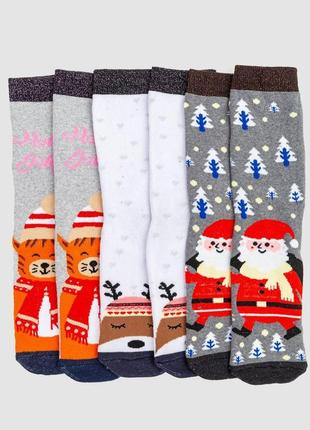 Комплект женских носков новогодних 3 пары, цвет светло-серый,темно-серый,белый, размер 36-40, 151r260