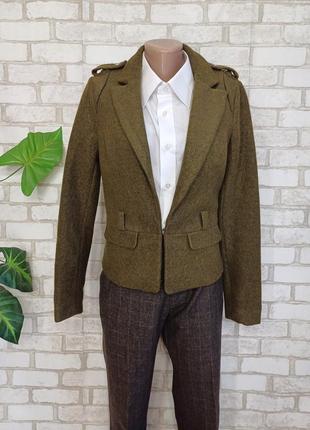 Фірмовий yessica мега теплий піджак/жакет на 24% шерсть у кольорі хакі, розмір хс-с