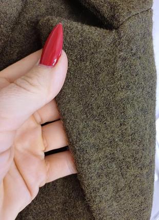Фирменный yessica мега теплый пиджак/жакет на 24%шерсть в цвете хаки, размер хс-с6 фото