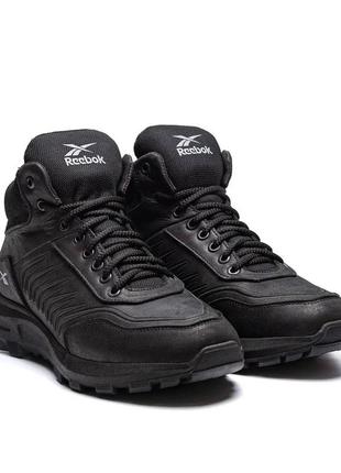 Чоловічі зимові шкіряні черевики reebok classic black