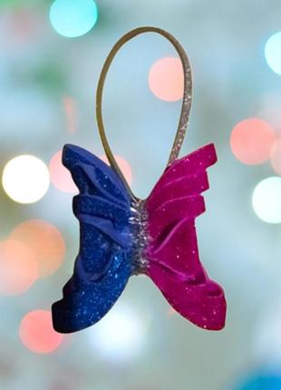 Ялинкова іграшка "метелик" (висота 6 см матеріал - глітерний фоаміран)