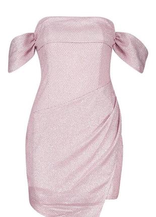 Розовое блестящее платье2 фото