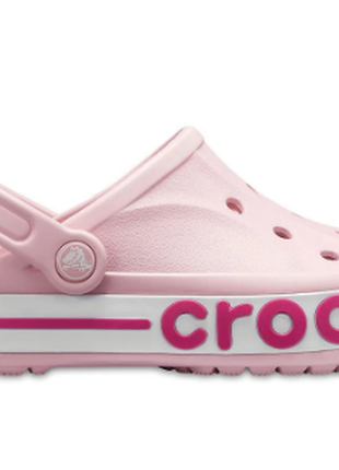 Женские кроксы розовые сабо crocs women's bayaband5 фото