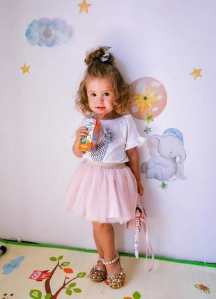 Спідничка пишна фатін фатінова для дівчинки футболка футболочка шортики цілий образ одяг дитячий костюм