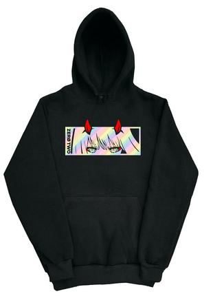 Худи с принтом милый во франксе. аниме. зеро ту. zero two. 002. 2xs-2xl