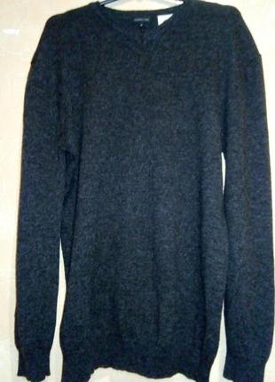 Пуловер из 100% шерсти ламы серого цвета очень теплый  британского бренда f&f  унисекс3 фото