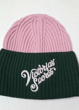 Женская шапка victorias secret розовая