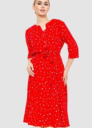 Платье в горох, цвет красный, размер xl, 230r1008-1