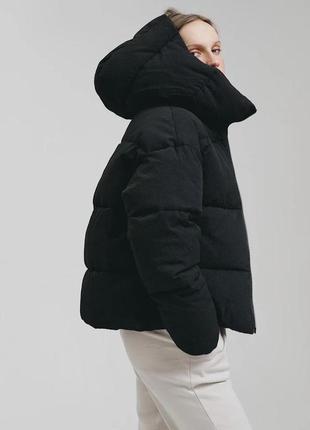 Куртка пуффер, чорна зимова куртка